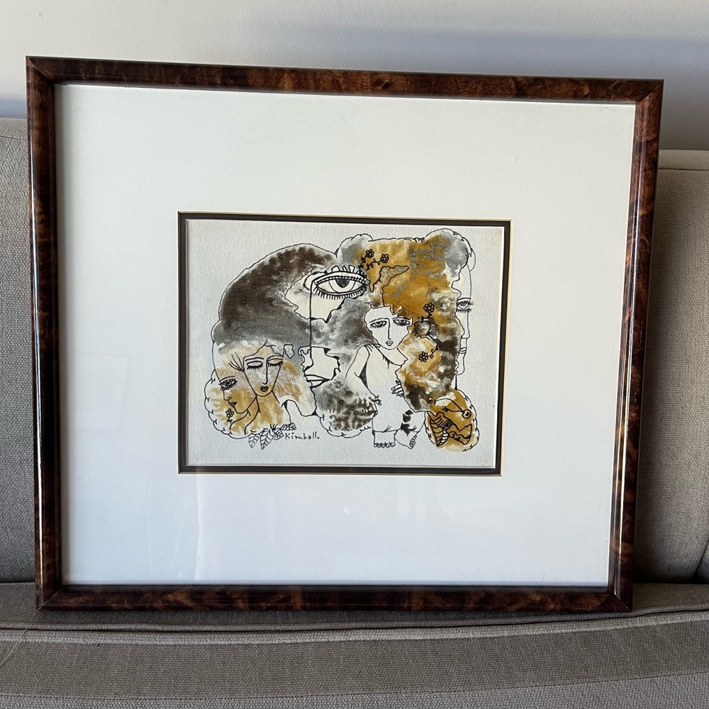 1960s Original and Signed Harold Kimball Mid Century oil on canvas abstract art
